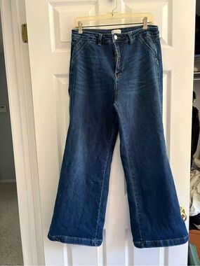 Blue Artemis Wide Leg Jeans Size 12 Dark Wash